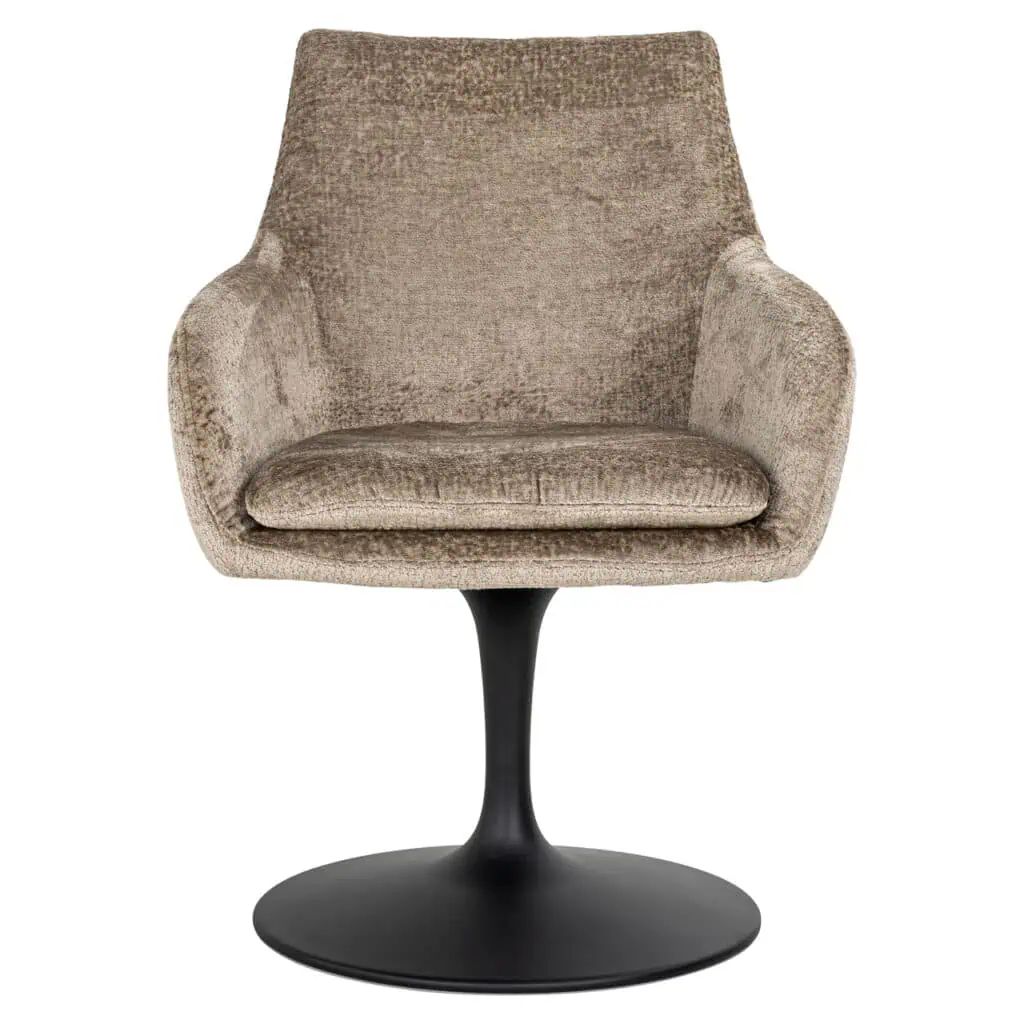 - Eetkamerstoel Marlon taupe chenille