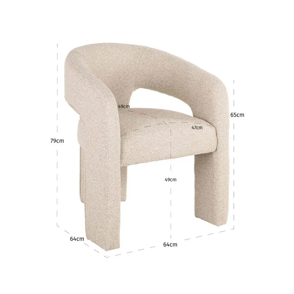 - Eetkamerstoel Belle biscotti fire retardant