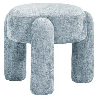 - Poef & Voetenbank Holly light blue chenille