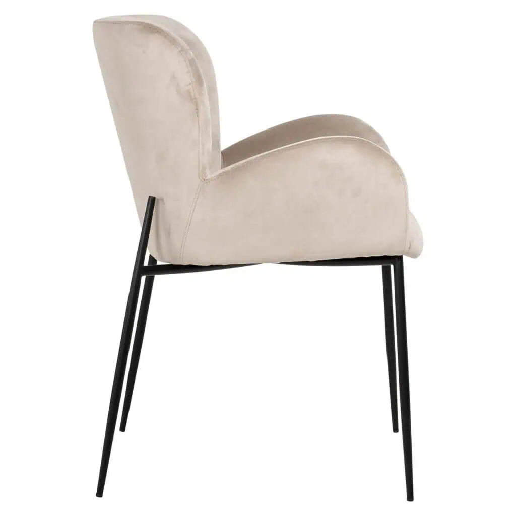 - Eetkamerstoel Amber khaki velvet fire retardant