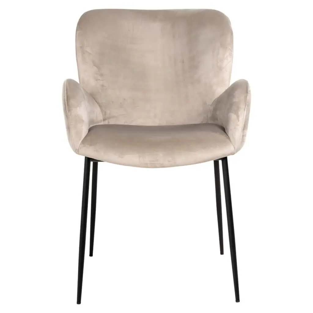 - Eetkamerstoel Amber khaki velvet fire retardant