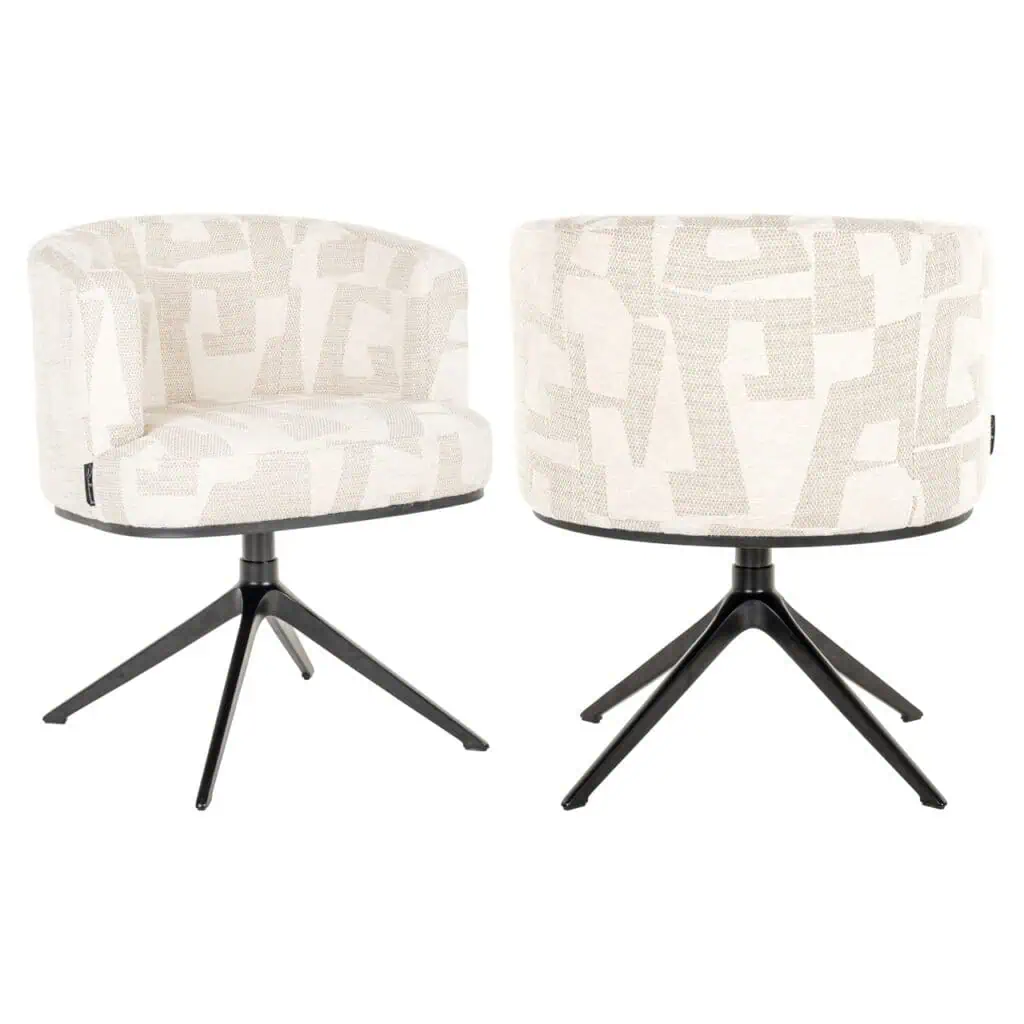 - Eetkamerstoel Cheyenne beige graffic