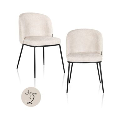 - Eetkamerstoel Elvi niagara beige fire retardant (Set of 2)