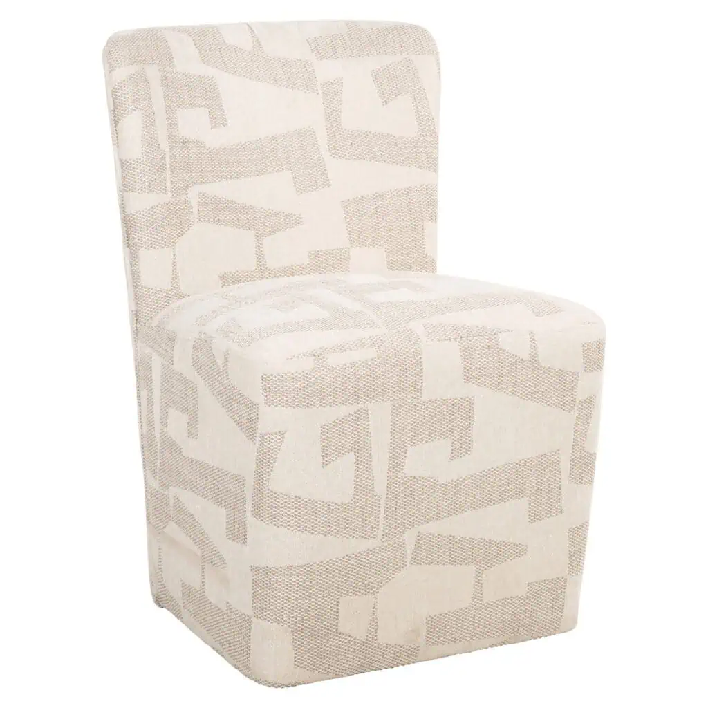 - Eetkamerstoel Lorain beige graffic on wheels
