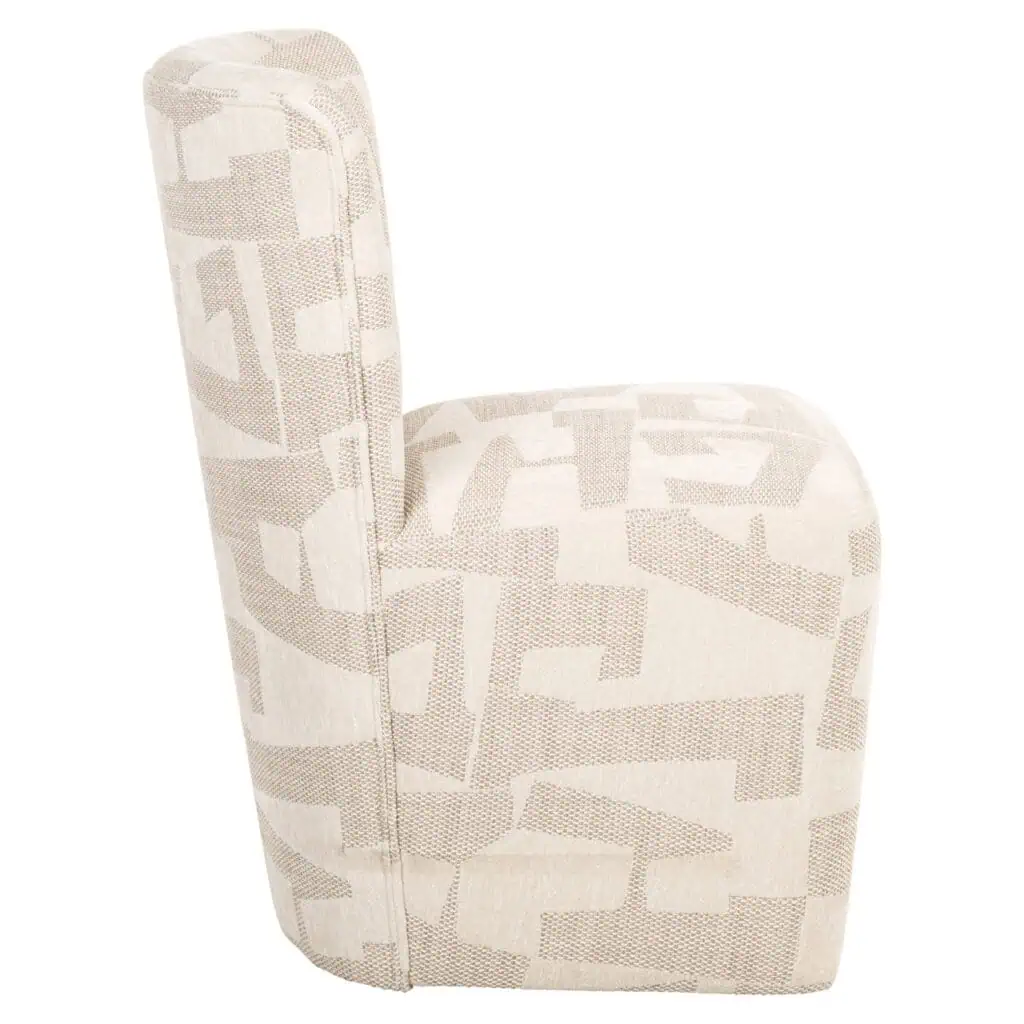 - Eetkamerstoel Lorain beige graffic on wheels