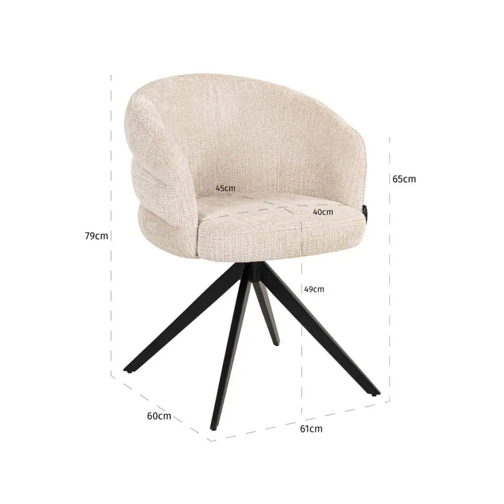 - Eetkamerstoel Serenity niagara beige  fire retardant