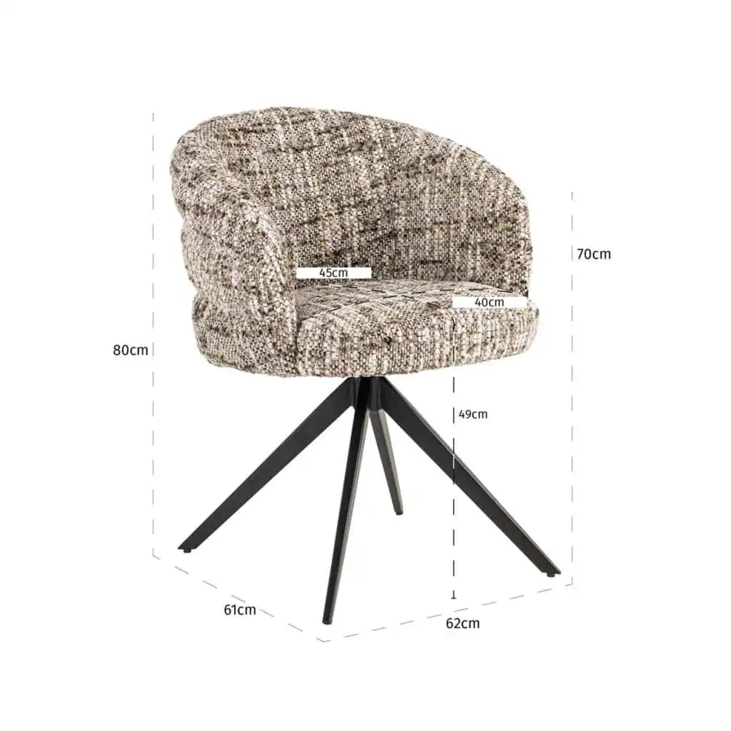 - Eetkamerstoel Serenity brown omara fire retardant