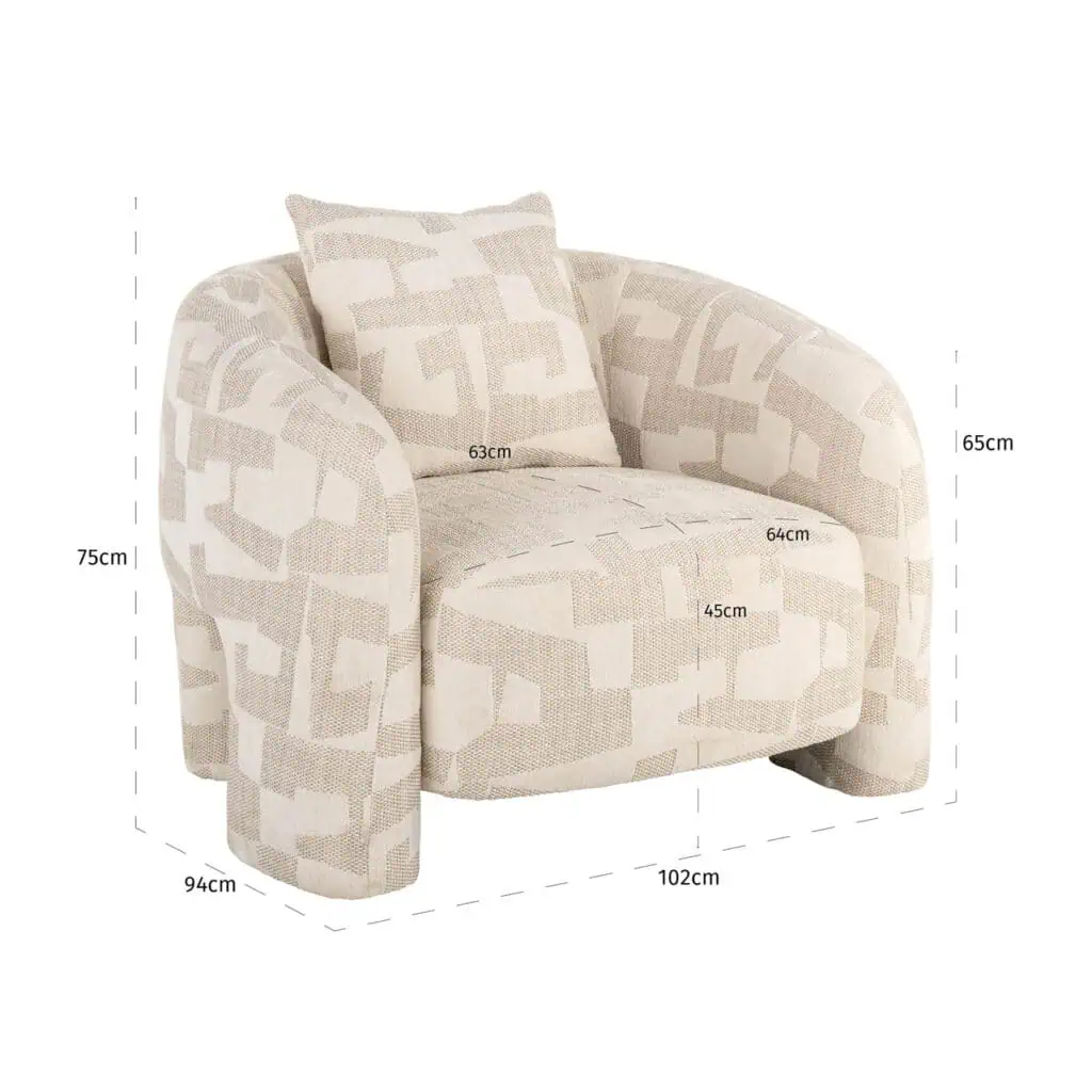 - Lounge stoel Tuscany beige graffic