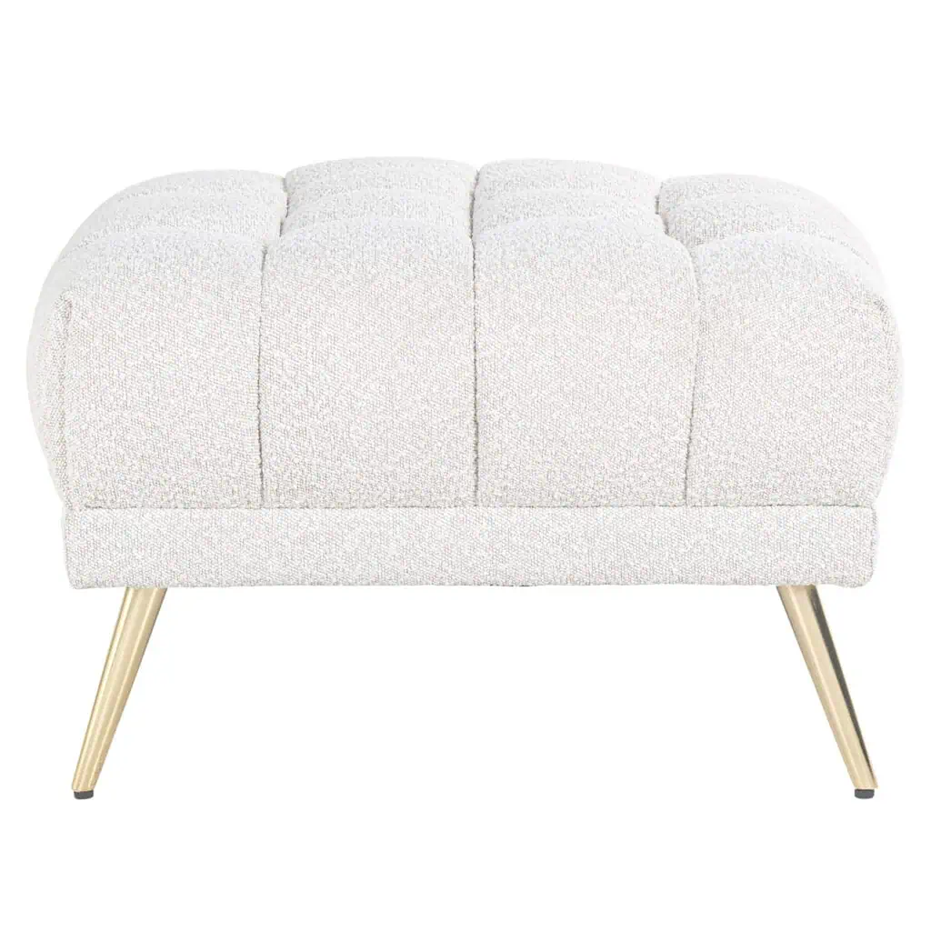 - Poef & Voetenbank Huxley white bouclé