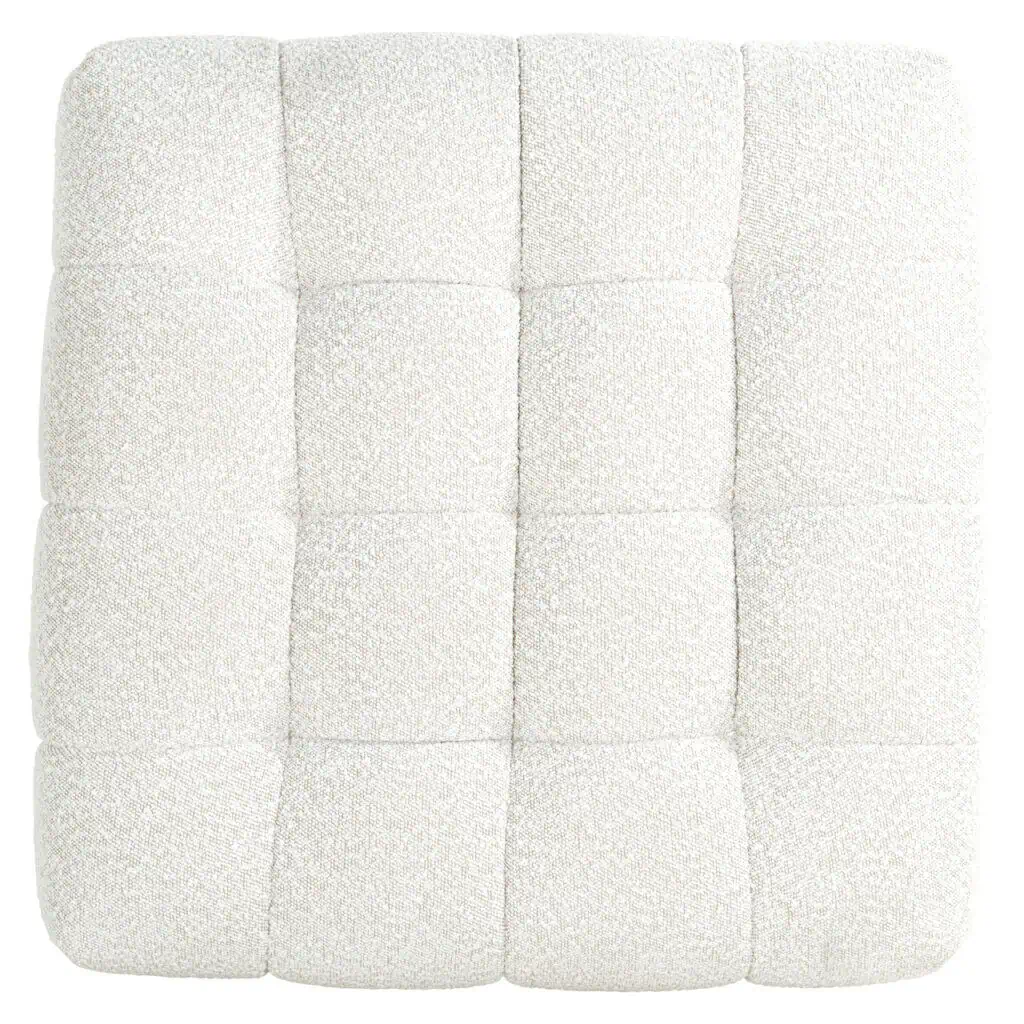 - Poef & Voetenbank Huxley white bouclé