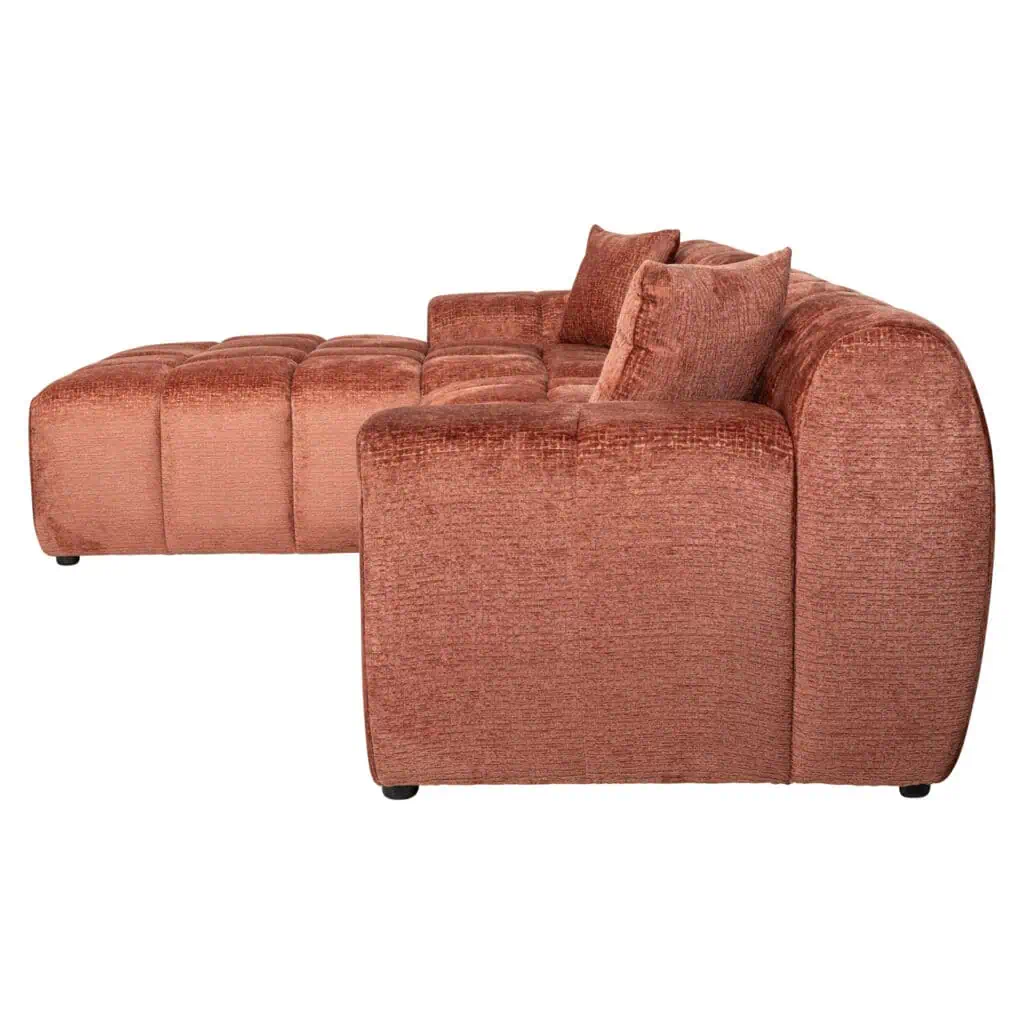 - Bank Cube blush fusion 3-seater + lounge left