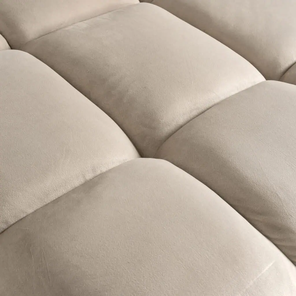 - Bank Cube khaki velvet 3-seater + lounge left