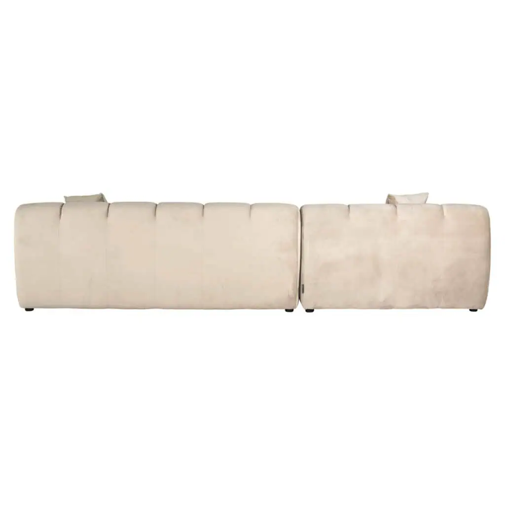 - Bank Cube khaki velvet 3-seater + lounge left