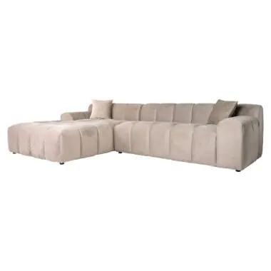 - Bank Cube khaki velvet 3-seater + lounge left