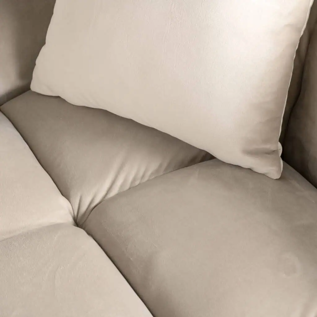 - Bank Cube khaki velvet 3-seater + lounge left