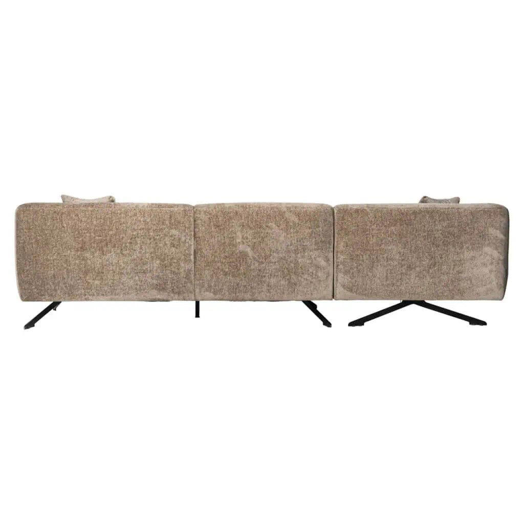 - Bank Donovan taupe chenille 3-seater + lounge left
