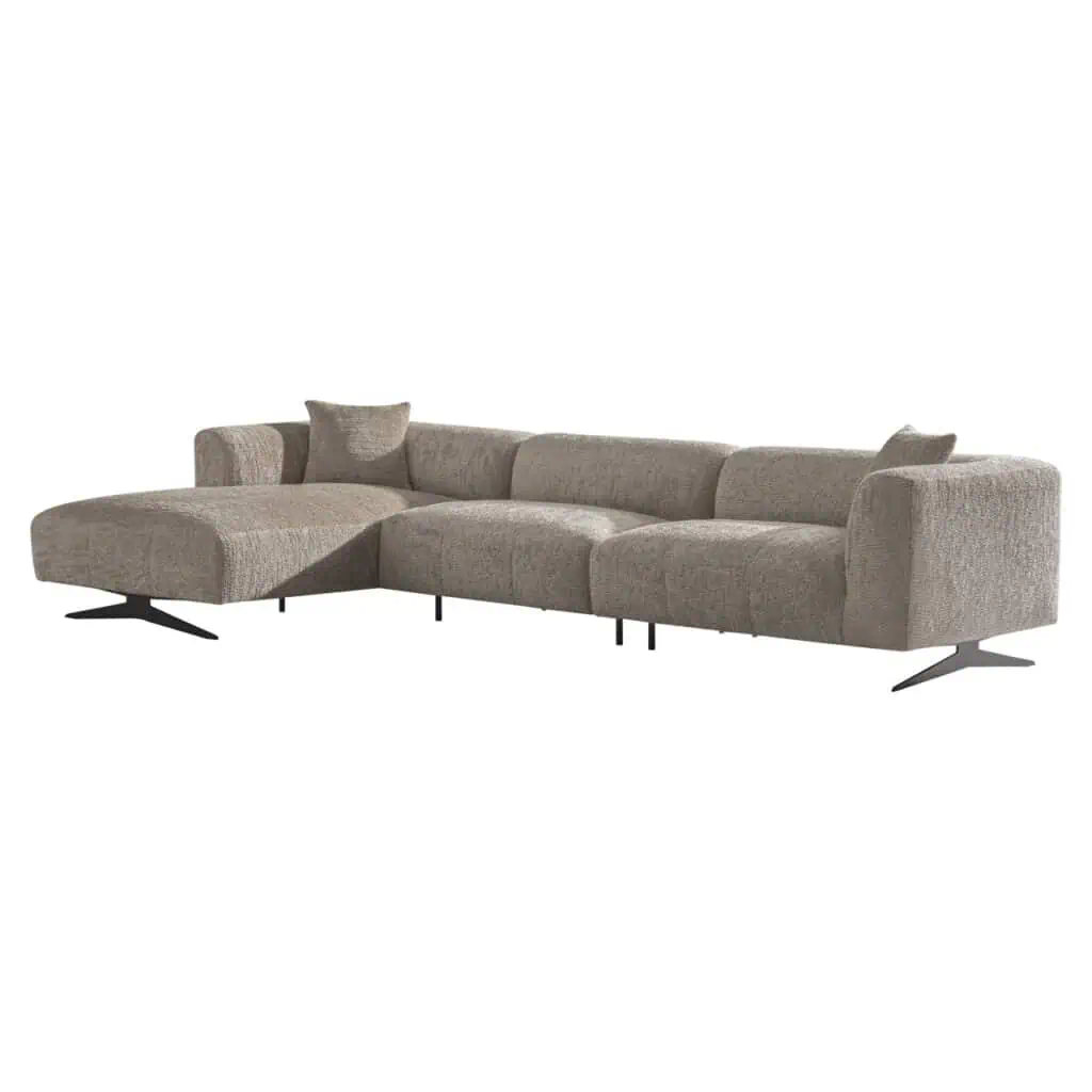 - Bank Hoxton lovely beige 3-seater + lounge left