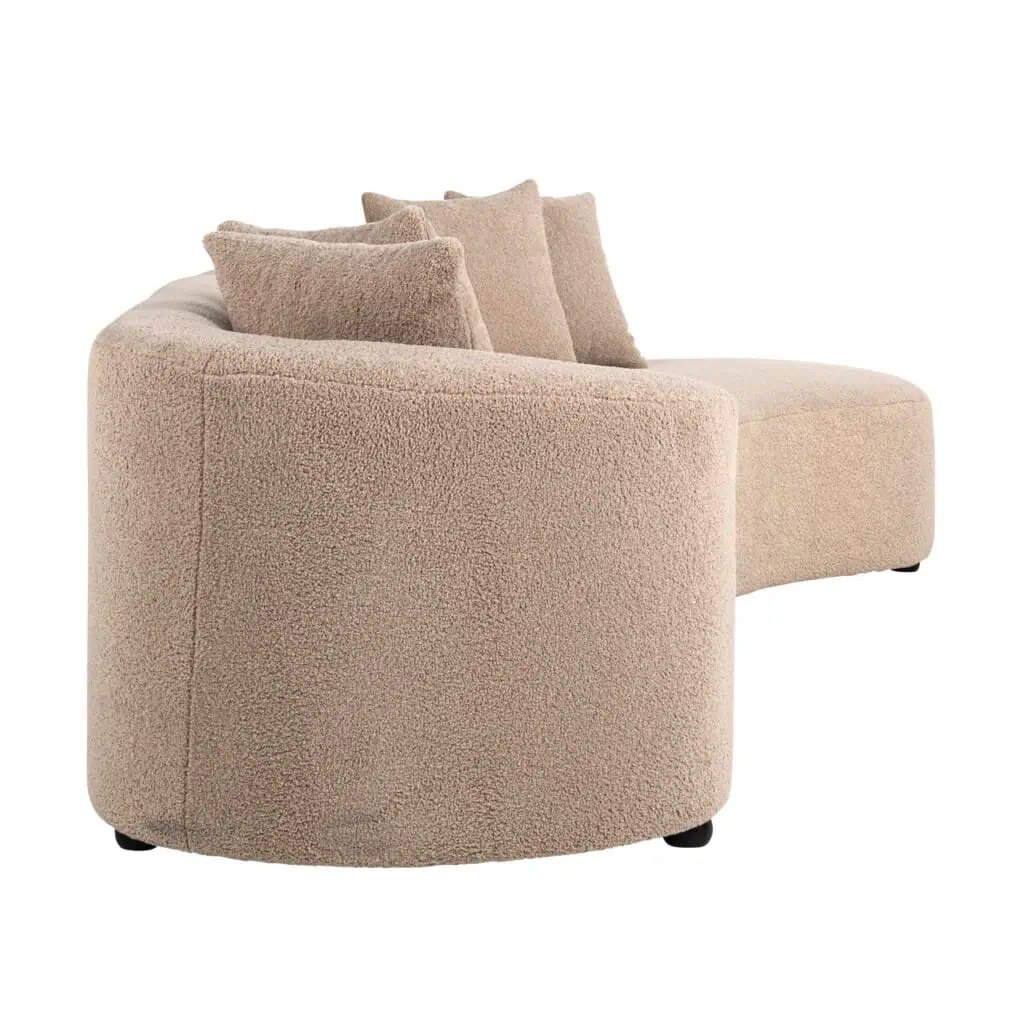 - Bank Grayson sand furry ottoman right fully upholstered