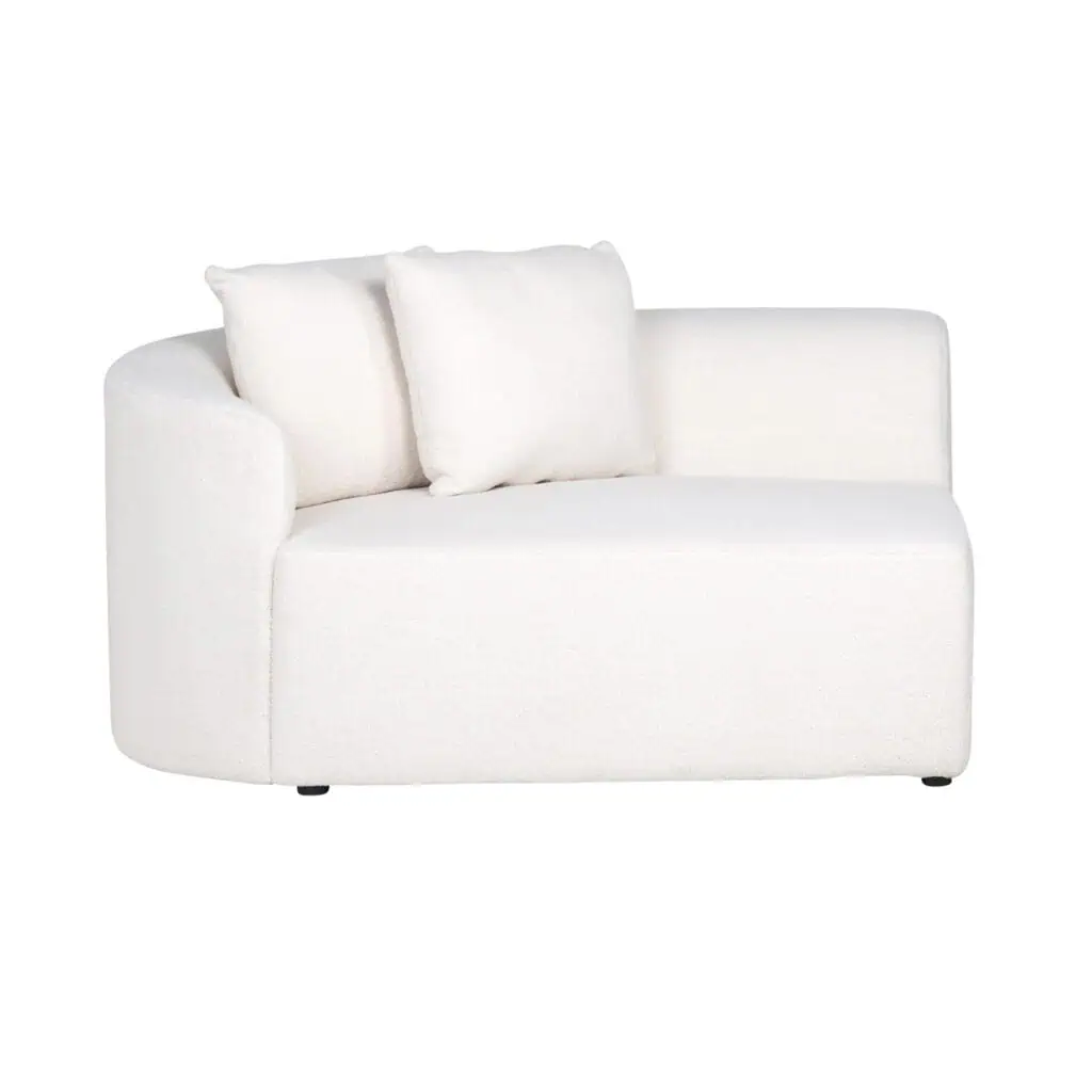 - Bank Grayson white furry arm left fully upholstered