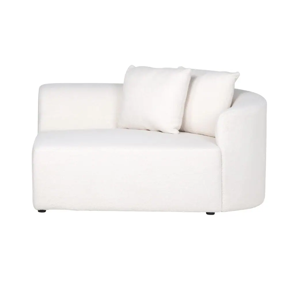 - Bank Grayson white furry arm right fully upholstered