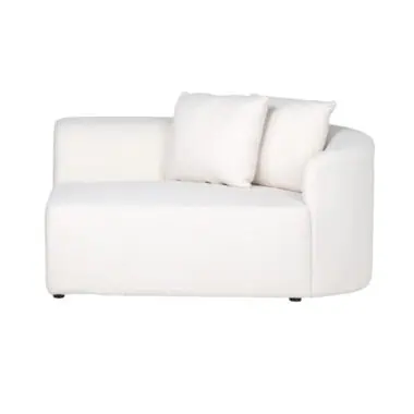 - Bank Grayson white furry arm right fully upholstered