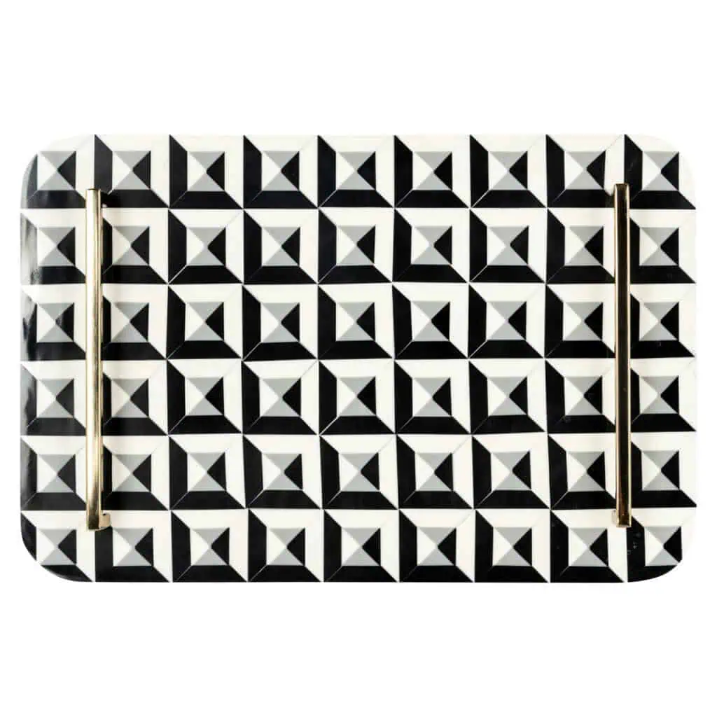 - Dienblad Birte black/white