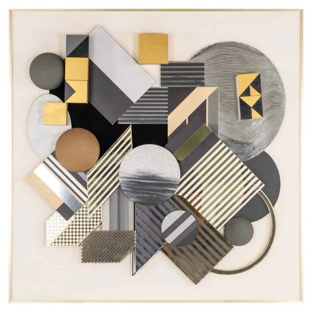 - Wall art 3D Block black/gold