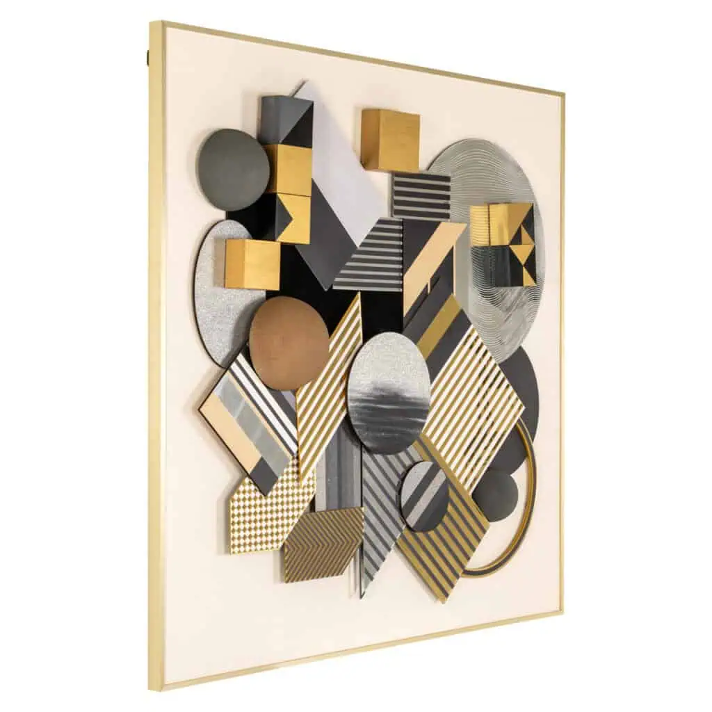 - Wall art 3D Block black/gold