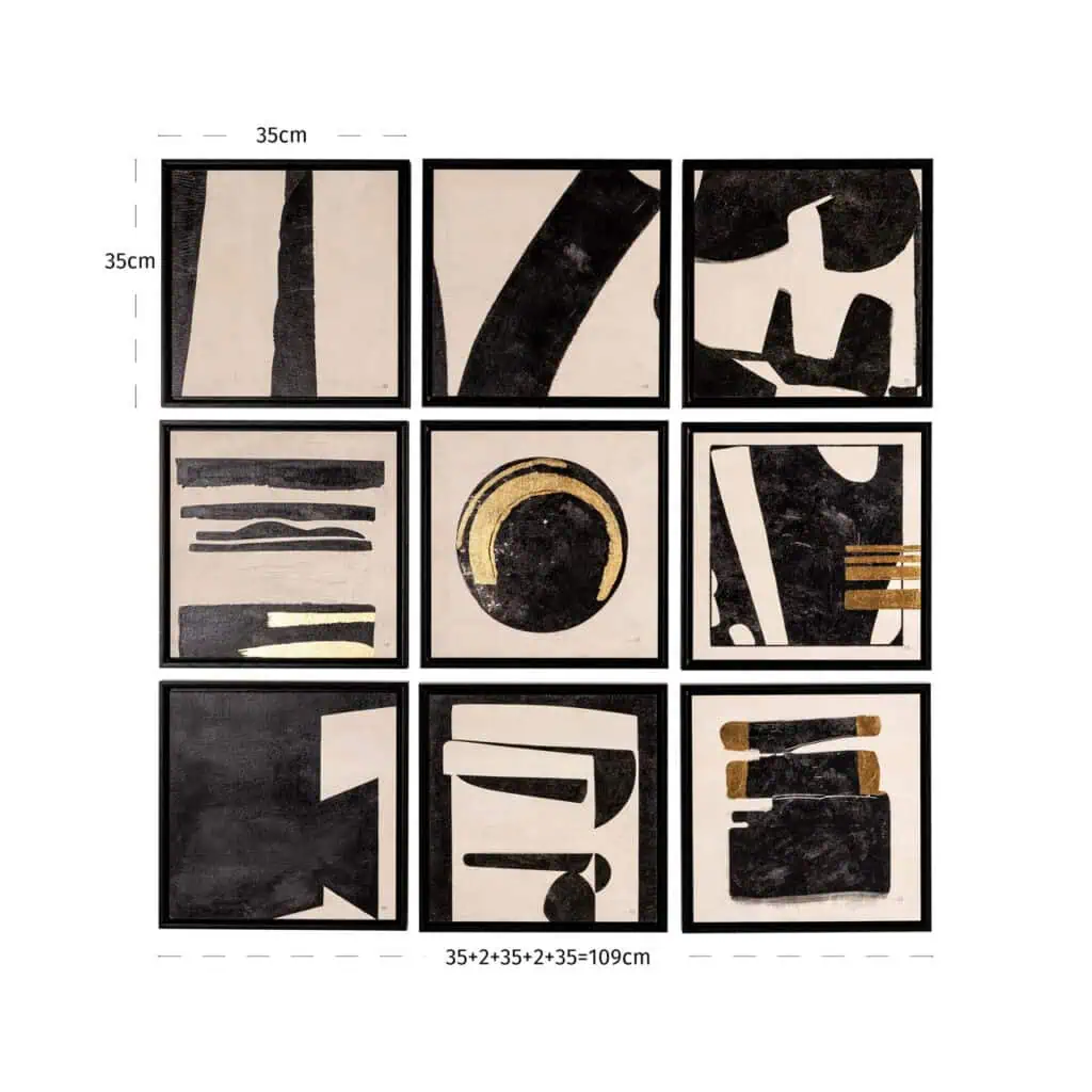 - Wall art Gabri black/white (Set of 9)