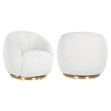 - Lounge Chaise Jago white bouclé pivotant