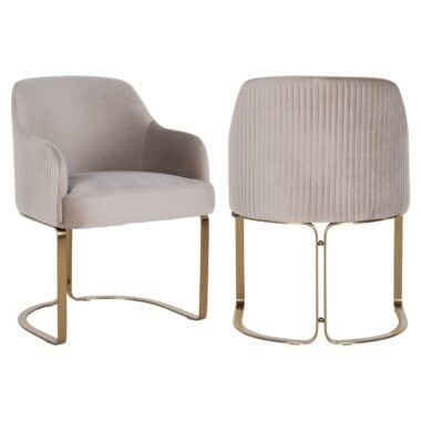 - Esszimmerstuhl Hadley khaki Samt schwer entflambare Stoffe