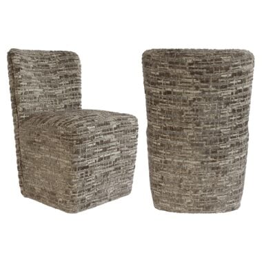 - Chaise de salle à manger Lorain greige sur roulettes