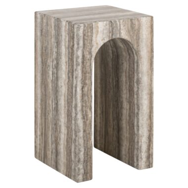 - Bijzettafel Dulce grey faux travertine