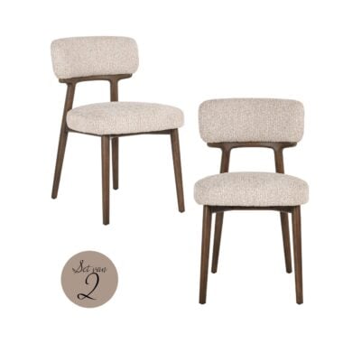 - Chaise de salle à manger Basker naturel linéaire (Ensemble de 2)