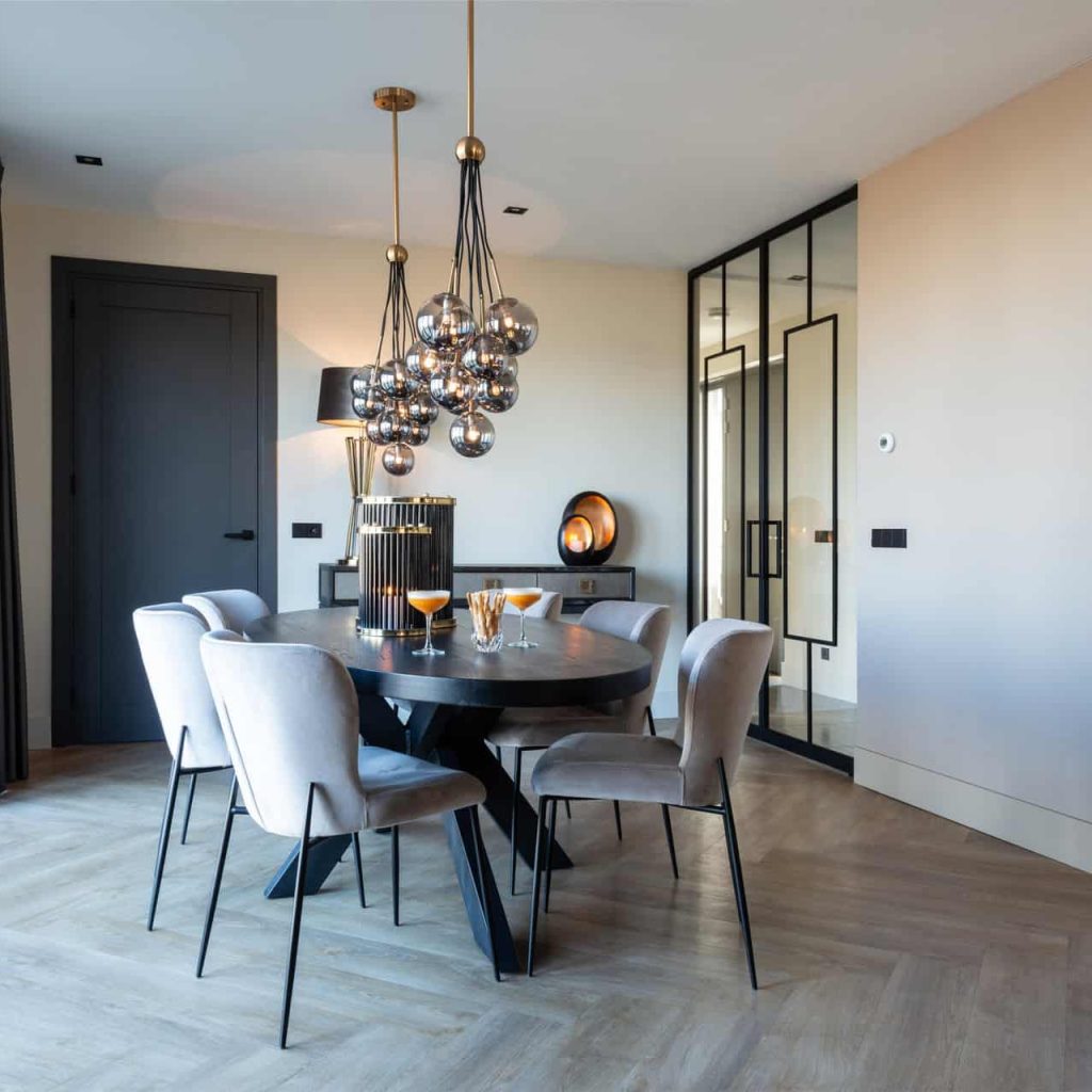 - Eetkamerstoel Darby khaki velvet fire retardant (Set of 2)