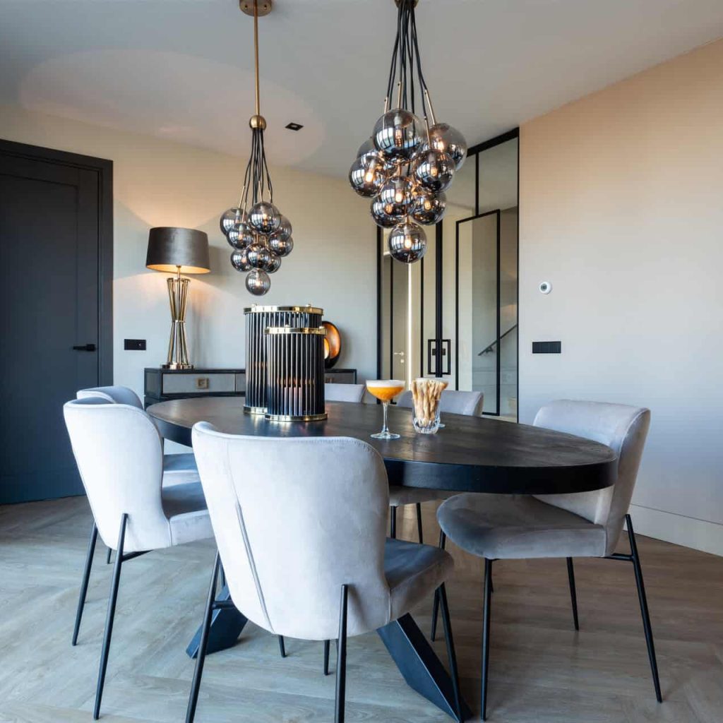 - Eetkamerstoel Darby khaki velvet fire retardant (Set of 2)