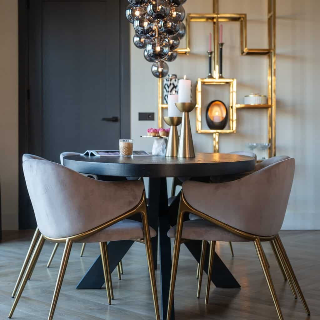 - Eetkamerstoel Gwen khaki velvet fire retardant