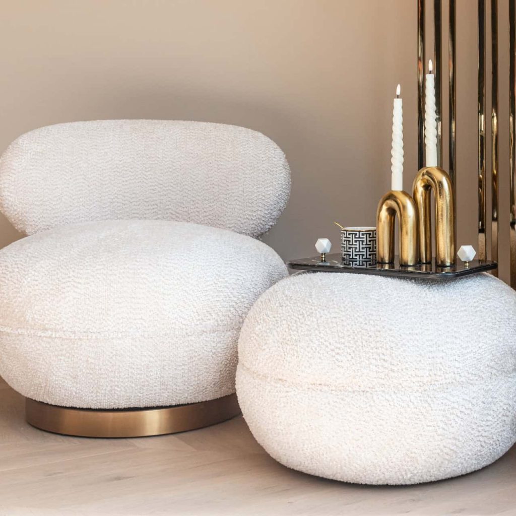 - Lounge stoel Jace lovely cream swivel