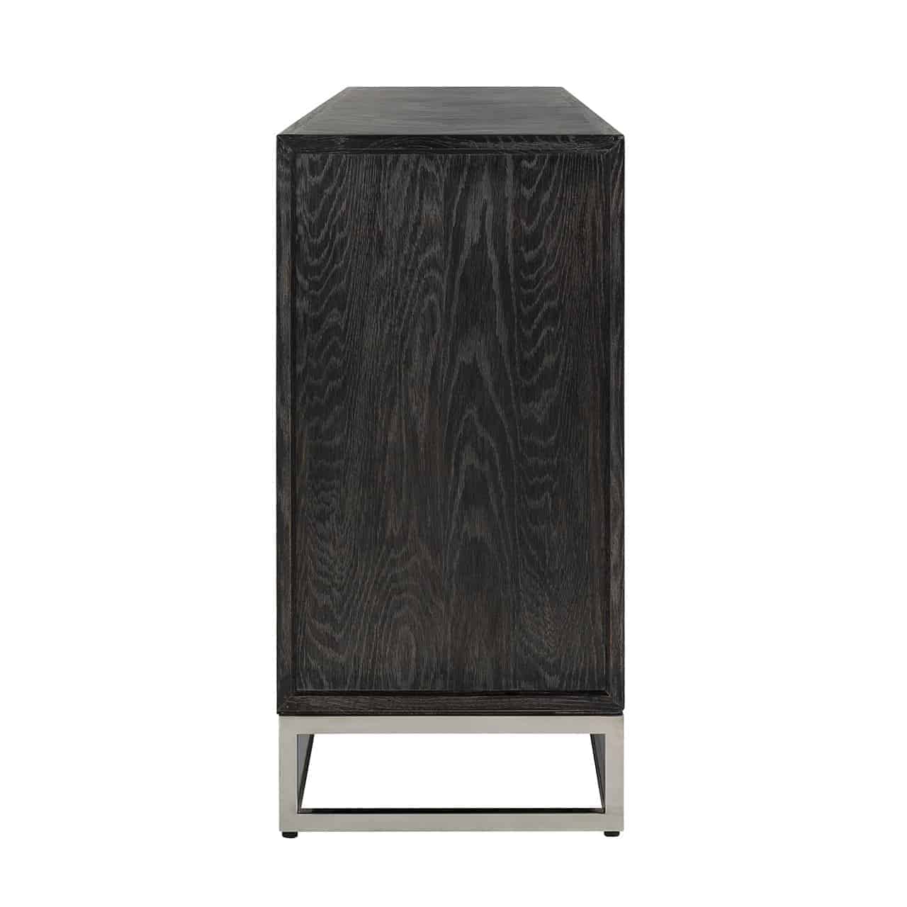 Dressoir Blackbone silver 4-deuren + open vak (Black rustic)