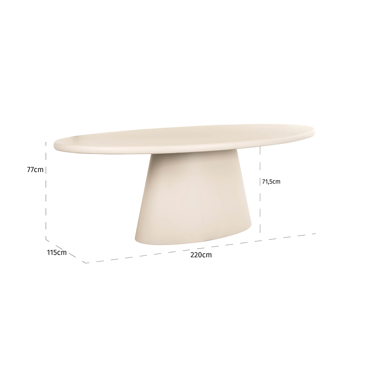 Eettafel Clayton 220 (Beige)