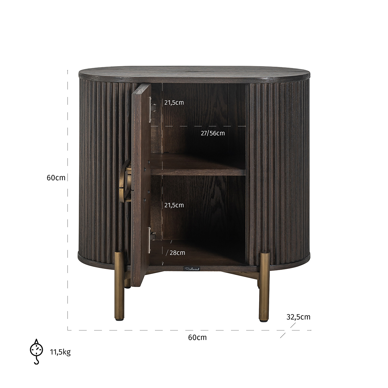 Kast Luxor 1-deur (Brown)