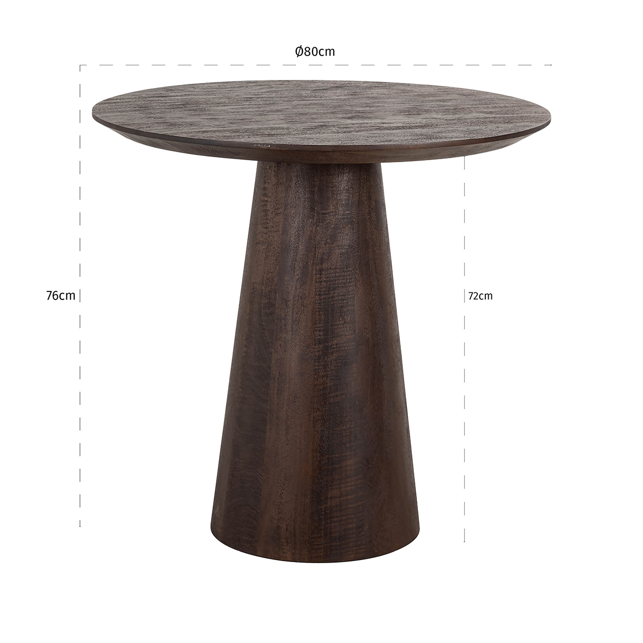 Bistrotafel Willow 80Ø (Dark brown)