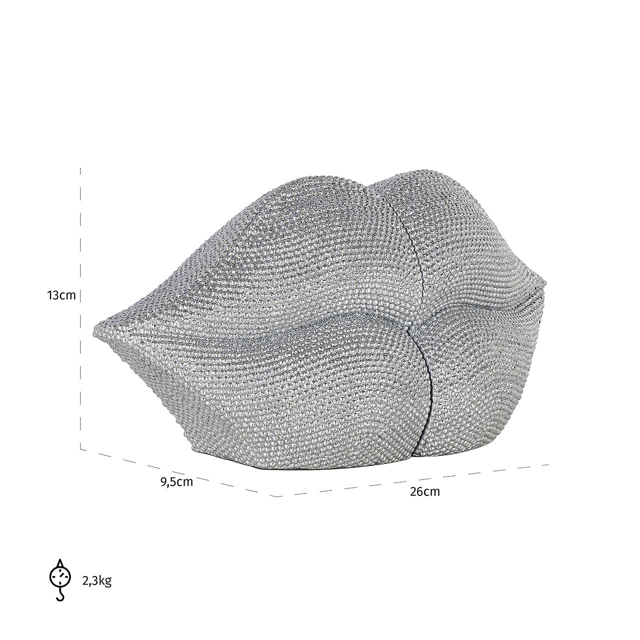 Boekenstandaard Kiss zilver (Silver)