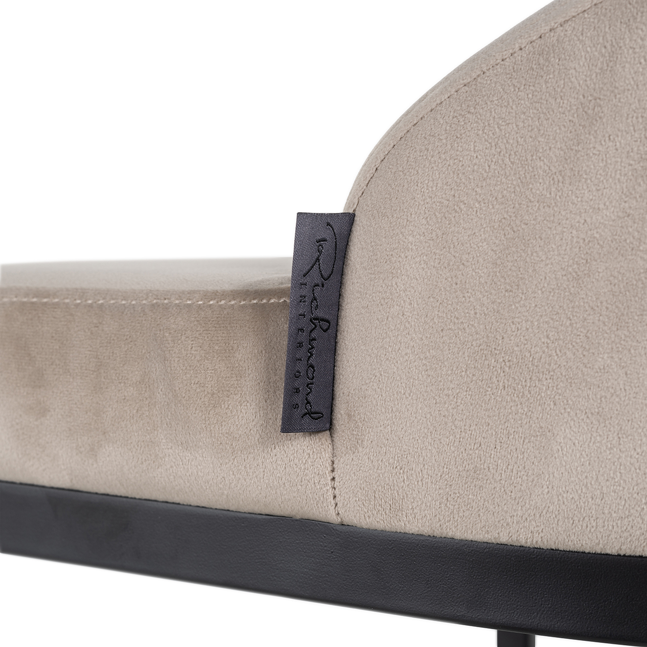 Barstoel Bolton khaki velvet / black fire retardant (FR-Quartz 903 Khaki)