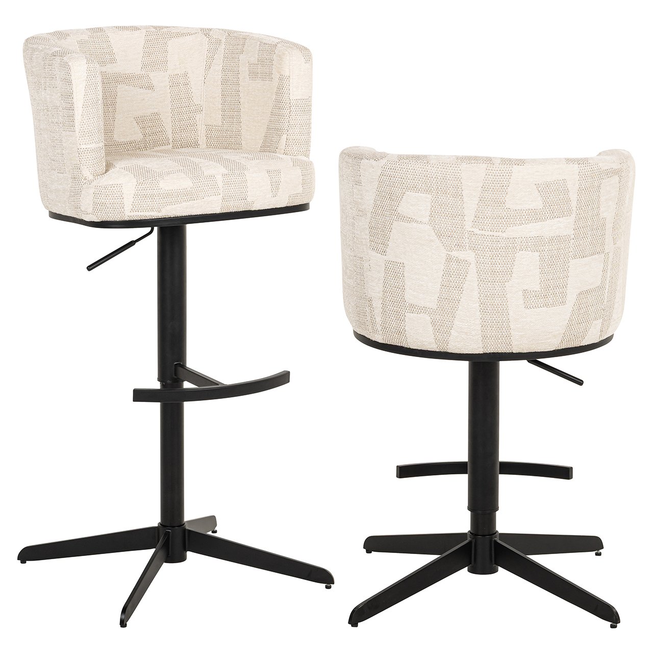 Bar/counterstoel Cheyenne beige graffic (Beige graffic)