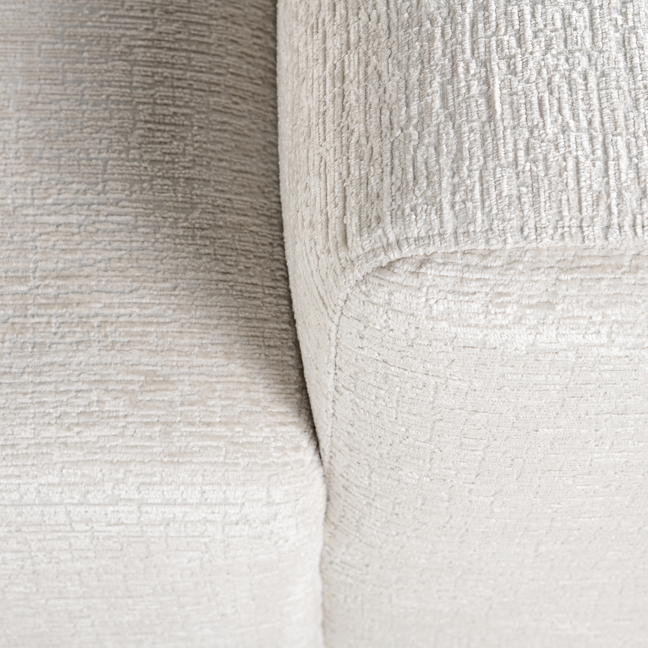 Bank Lund 3-zits + ottoman links cream fusion (Fusion cream 02)